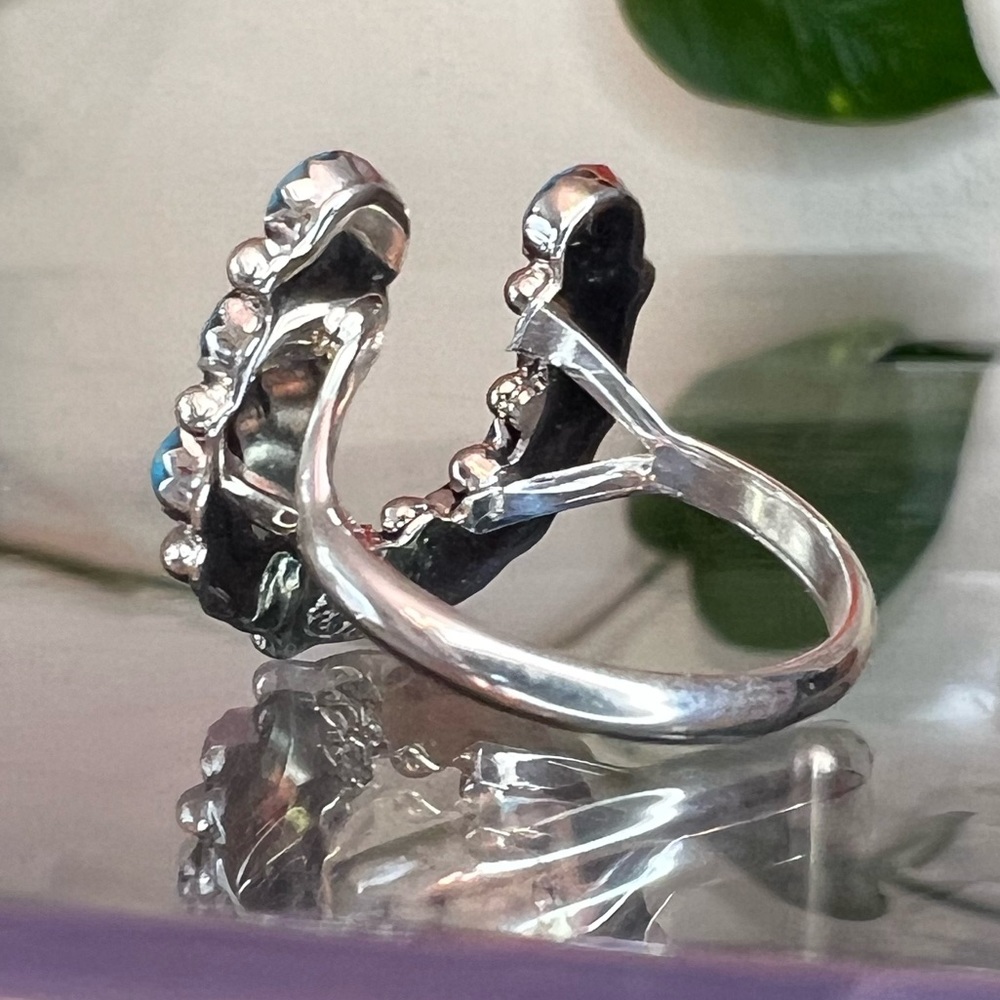🩵 Turquoise Horseshoe Ring, Sterling Silver, Size 7, New with Original Blue Box - Picture 6 of 15